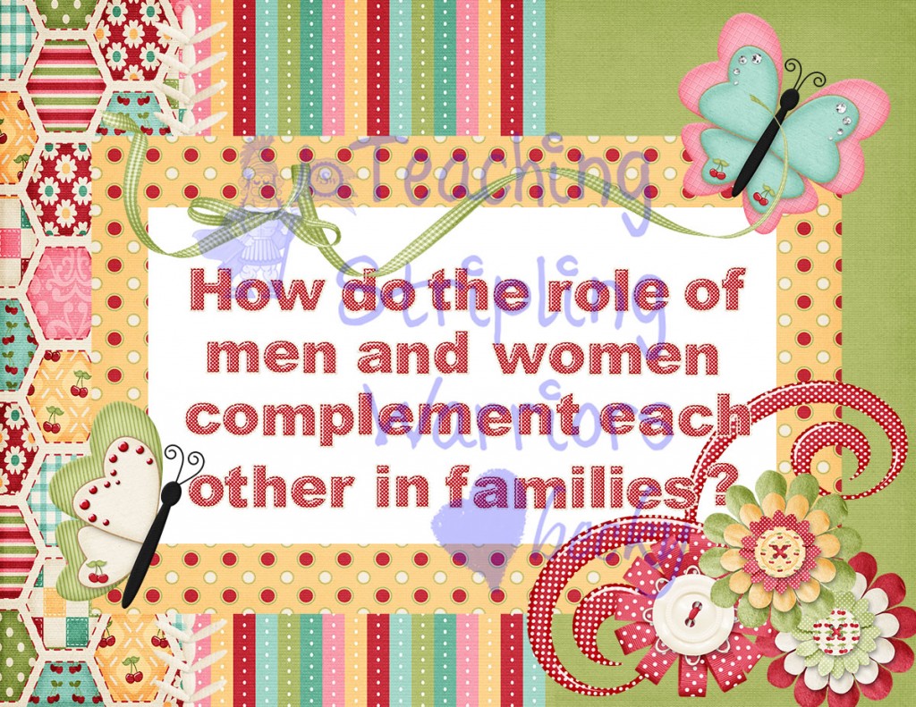 YW August: How Do The Roles Of Men And Women Complement Each Other In ...